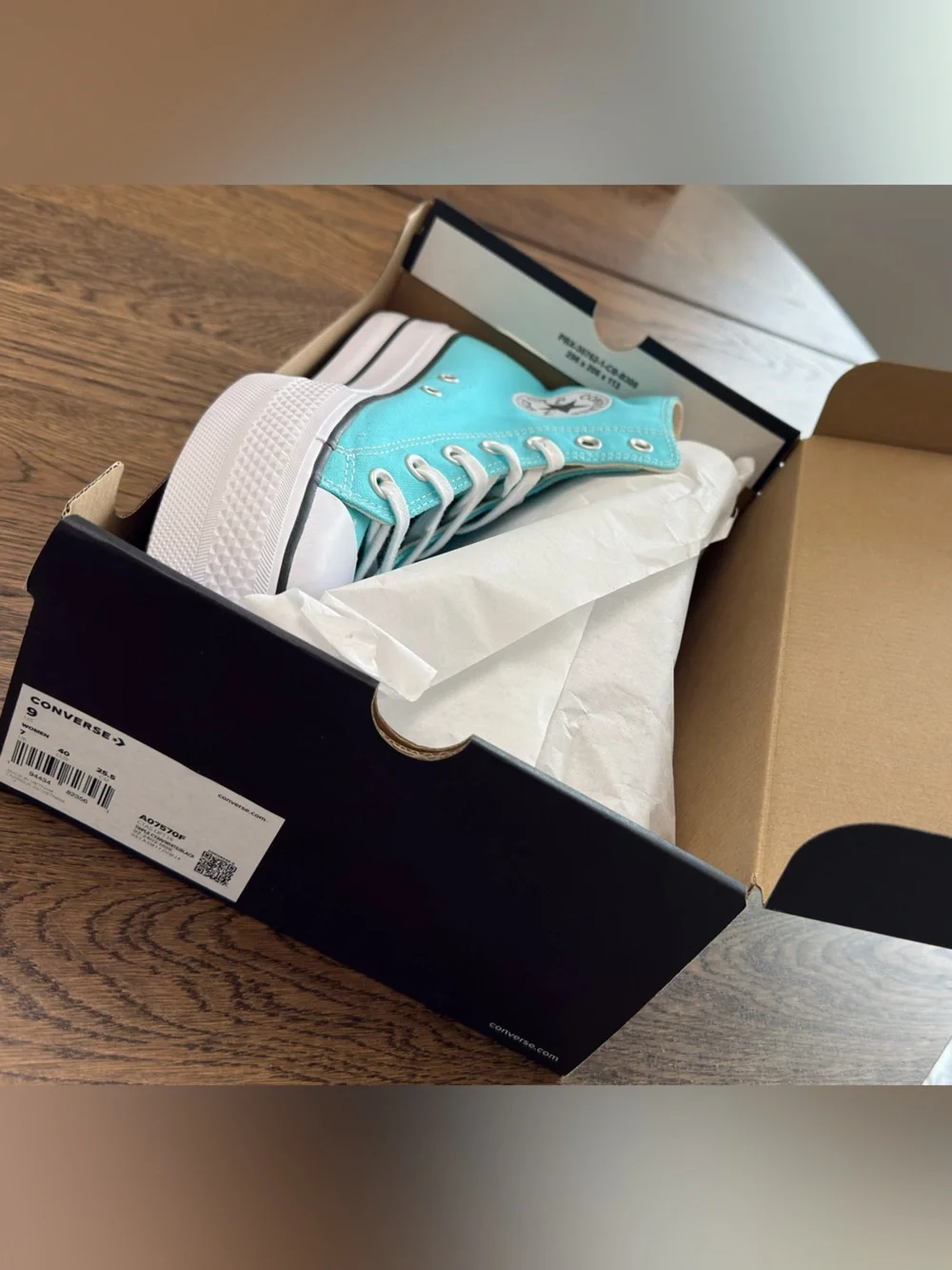 Converse CTAS Chuck Taylor All Star Lift Hi Cyan Platform Sneakers Women's 9.0